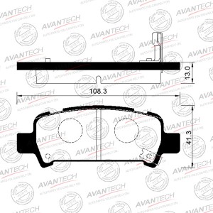 Колодки тормозные дисковые Avantech задние (противоскрипная пластина в компл.) AV1016 AVANTECH