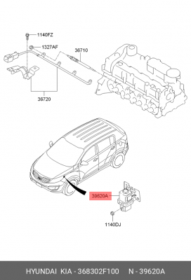 Реле HYUNDAI ix35 (10-) KIA Sportage (10-) свечей накаливания OE 368302F100 HYUNDAI KIA