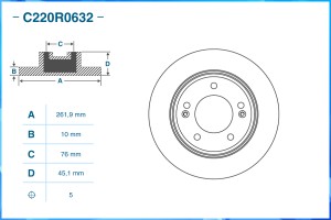 Тормозной диск задний C220R0632 C220R0632 CWORKS