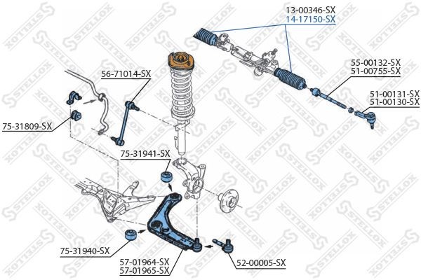 пыльник рейки рулевой! без г/у\ Ford Scorpio/Sierra 1.8-2.9i/2.3D <94 14-17150-SX STELLOX