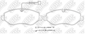 Колодки тормозные MERCEDES Sprinter (906) (00-) передние (4шт.) NIBK PN0410W NIBK
