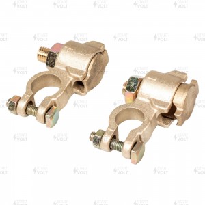 Клеммы АКБ в комплекте латунь, 11мм болт и гайка для проводов до 90мм кв. (SBT 0 SBT 026 START VOLT