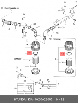 ПРОКЛАДКАGASKET 0K60A-23605 0K60A23605 HYUNDAI KIA