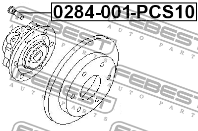 Шпилька колёсная PCS10 0284-001-PCS10 FEBEST