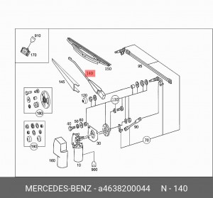 Рычаг стеклоочистителя MERCEDES G (W463) переднего левый OE A4638200044 MERCEDES BENZ