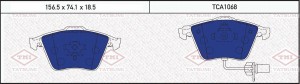 Колодки тормозные дисковые передние AUDI A4/S4Q/A6 03- TCA1068 TCA1068 TATSUMI