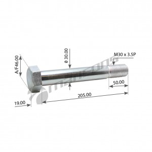 Болт полурессоры M30*3.5*208 (8.8) L = 205 мм M30205 MANSONS
