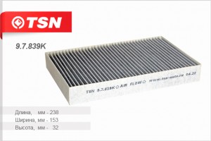Фильтр салона 9.7.839K TSN