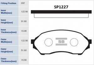 Колодки тормозные MAZDA 323 (98-04) передние (4шт.) SANGSIN SP1227 SANGSIN