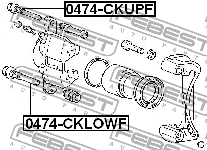 направляющая скобы суппорта!\ Mitsubishi Lancer C51A-C77A 88-95 0474-CKLOWF FEBEST