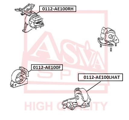 Опора двигателя TOYOTA Corolla левая ASVA 0112-AE100LHAT ASVA