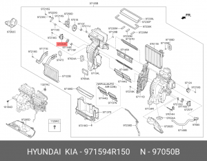 Привод KIA Ceed (12-) заслонки отопителя салона OE 971594R150 HYUNDAI KIA