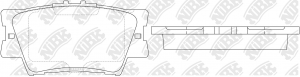 Колодки тормозные TOYOTA Rav 4 (2.0/2.2),Camry V40 (06-) задние (4шт.) NIBK PN1522 NIBK