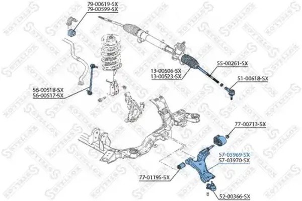 рычаг передний левый!\ Chevrolet Captiva 2.4/Captiva 3.2 07> 5703969SX STELLOX
