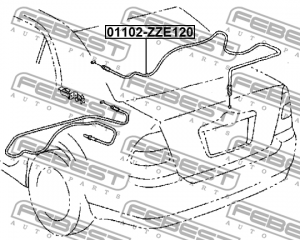 Трос привода открывания замка багажника 01102-ZZE120 01102-ZZE120 FEBEST