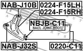 Рычаг передний правый 0224-F15RH FEBEST