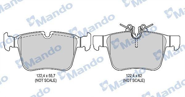 Колодки тормозные MERCEDES C (W205) задние (4шт.) MANDO MBF015687 MANDO