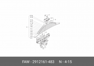 Болт FAW J6 рессоры задней центральный OE 2912161-483 FAW