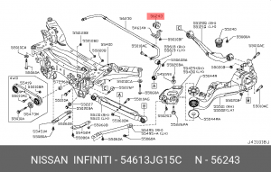 ВТУЛКА ЗАДНЕГО СТАБИЛИЗАТОРА/BUSH 54613-JG15C 54613-JG15C NISSAN