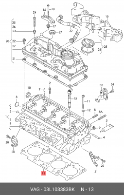 ПРОКЛАДКА ГБЦ 03L103383BK 03L 103 383 BK VAG