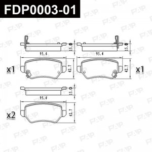 Тормозные колодки дисковые смесь CERAMIC FDP0003-01 FDP0003-01 FAP