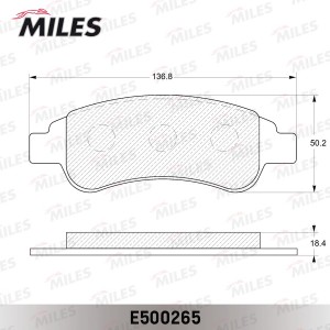 Колодки тормозные передние (Смесь CERAMIC серия PRO) CITROEN BERLINGO/C4/XSARA/P E500265 MILES