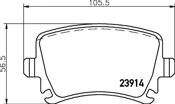 Колодки тормозные VW Golf,Touran AUDI A3,A6 SKODA Octavia задние (4шт.) TEXTAR 2391401 TEXTAR
