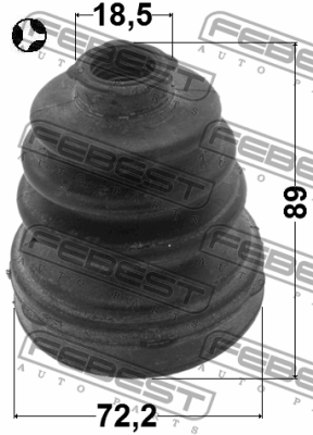 Пыльник ШРУСа внутр 72,5х89х18,5 MAZDA 3 BK 2003-2008 0515-BKT 0515-BKT FEBEST