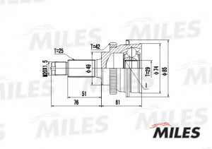 ШРУС наружный SUZUKI BALENO 1.5 02- (с ABS) (GKN 305464) GA20428 GA20428 MILES
