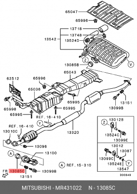 прокладка глушителя!\ Mitsubishi Pajero MR431022 MITSUBISHI