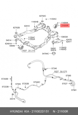 Опора двигателя HYUNDAI Elantra (00-) задняя АКПП OE 219302D151 HYUNDAI KIA