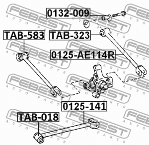 Сайлентблок задней поперечной тяги TAB-323 FEBEST