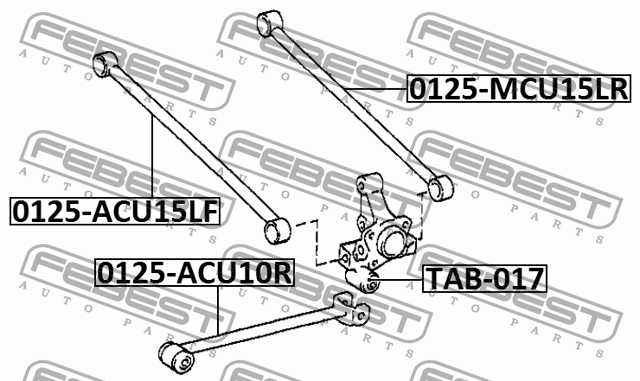 рычаг задней подвески поперечный задний!\ Toyota Harrier/Lexus RX300 MCU15 97-00 0125-MCU15LR FEBEST