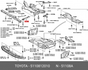 усилитель переднего лонжерона! левый\ Toyota Auris 06> 51108-12010 TOYOTA
