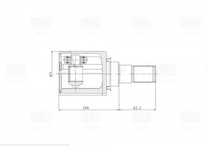 ШРУС Haval Jolion (21-) 1.5T AMT 4WD (внутр. перед. лев.) (GO 1697) GO 1697 TRIALLI