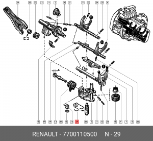 RENAULT KANGOO (2003>) мех-ма выбора передач 7700110500 RENAULT