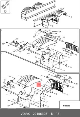 шайба! распорн. крыла 30x8x2x5\ RVI, Volvo 22106398 VOLVO