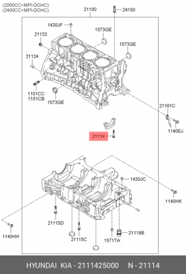 болт! M10\ Hyundai Genesis 08>/Santa Fe 09> 2111425000 HYUNDAI