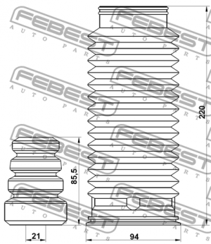 Комплект пылезащитный передний SUZUKI GRAND VITARA II 06- SZSHB-GVIIF-KIT SZSHB-GVIIF-KIT FEBEST