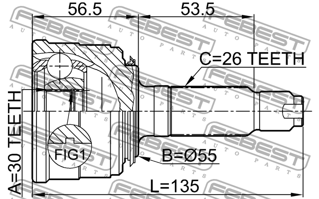ШРУС наружный HONDA Civic (92-) комплект FEBEST 0310-024 FEBEST