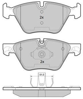 колодки дисковые передние!\ BMW F10/F11 3.0i/2.0D 10> FBP1853 FREMAX