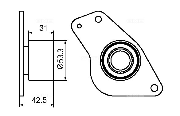 Ролик ГРМ натяжной GT60490 GT60490 GMB