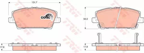 Колодки тормозные HONDA Civic 5D передние (4шт.) TRW GDB3407 TRW