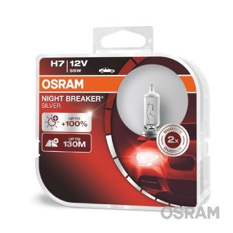 к-кт ламп NIGHT BREAKER SILVER! 2шт. (H7) 12V 55W PX26d +100% света\ 64210NBS-HCB OSRAM