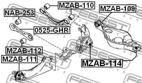 Рычаг подвески 0525-GHR 0525-GHR FEBEST