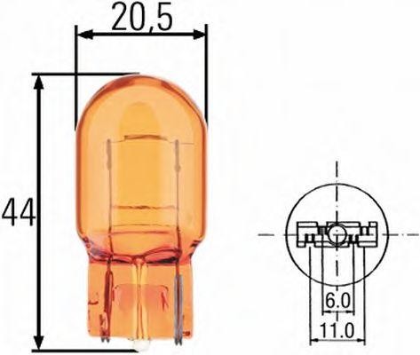 лампа! 21W 12V оранжевая WX3X16D WY21W\ 8GP009021-002 HELLA