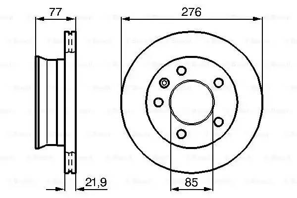 Диск тормозной MERCEDES Sprinter (06-) передний (1шт.) BOSCH 0 986 478 849 BOSCH