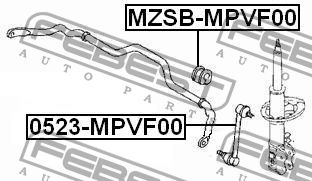 Втулка передн стабилизатора D18мм MAZDA MPV LW (99-06) MZSB-MPVF00 MZSB-MPVF00 FEBEST