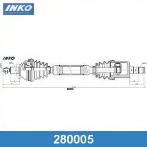 280005 Вал приводной в сборе Прав 280005 INKO