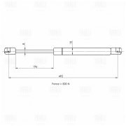 Упор газовый (амортизатор) крышки багажника GS1820 TRIALLI